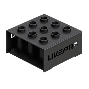 Support vertical LIVEPRO LP8874 pour 9 barres olympiques – rangement professionnel